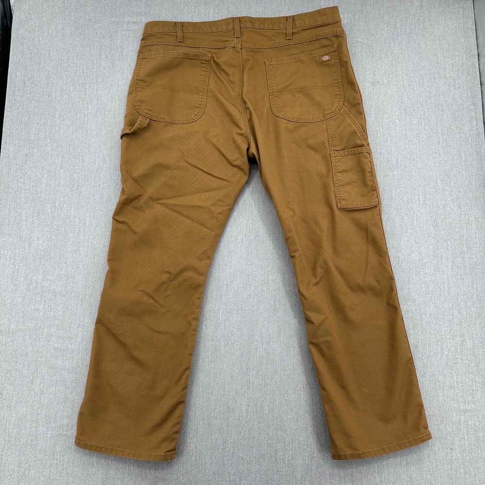 Dickies Carpenter Pants Mens 40x30 Brown Flex Regular Fit Duck Canvas Workwear
